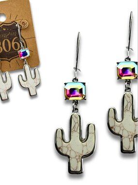 Stone Cactus Earrings